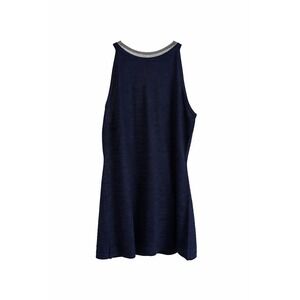 White House Black market Navy Blue Silver Trim Halter Sweater  Size Small NWT